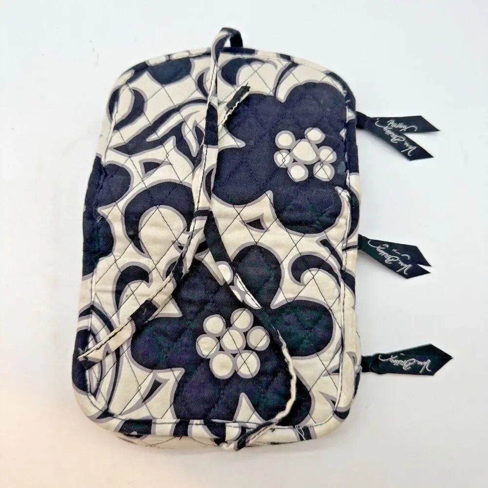 Vera Bradley Night and Day Travel Jewelry Organizer Case Tie Closure 3 Zip Pouch